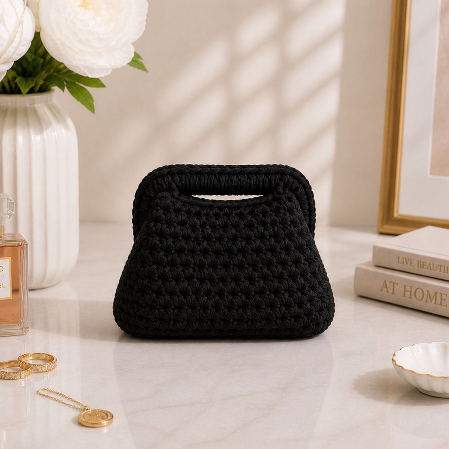 Clutch Nera 16CM - Realizzata a mano