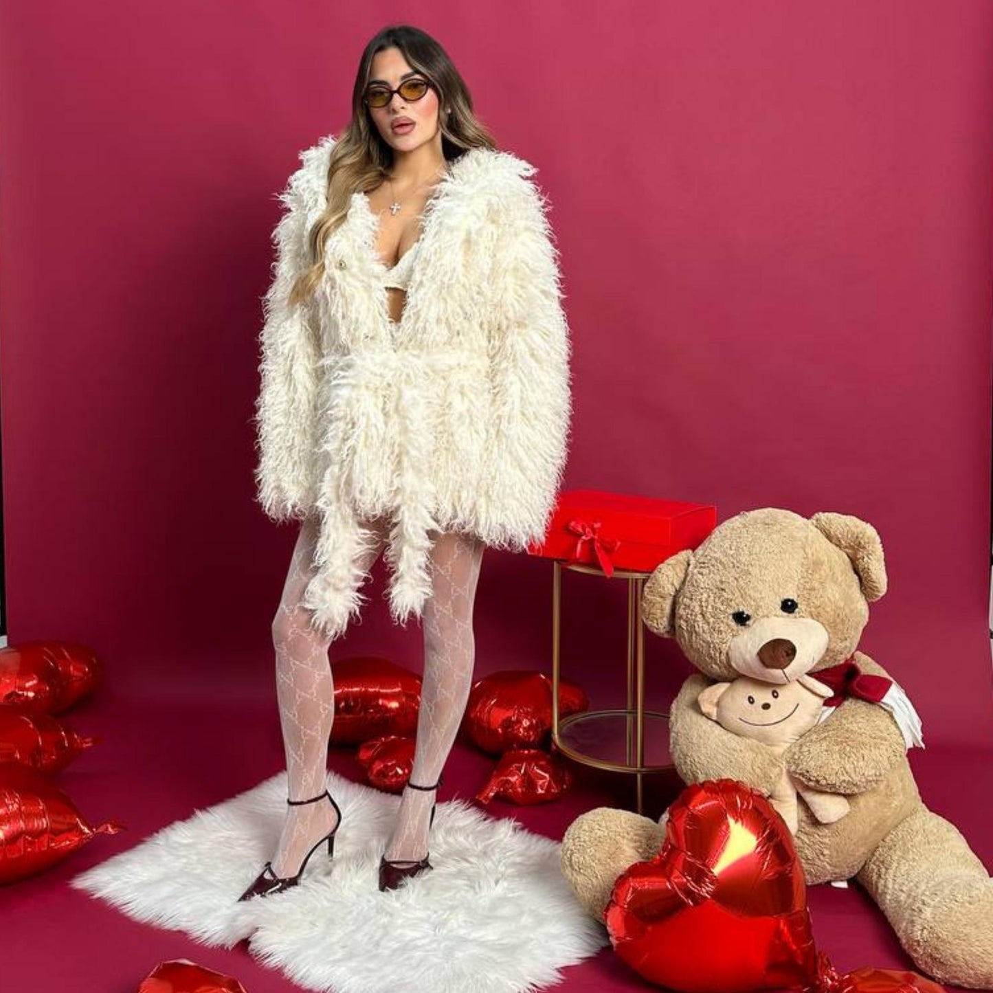 Pelliccia Fluffy bianca