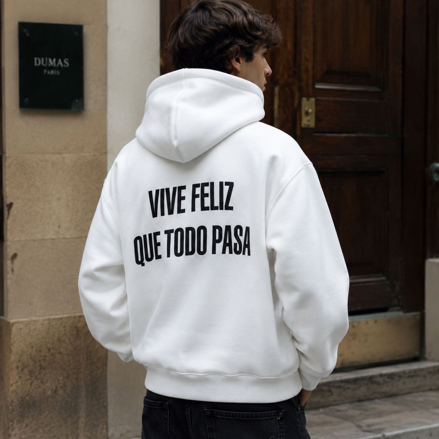 Felpa Vive Feliz White