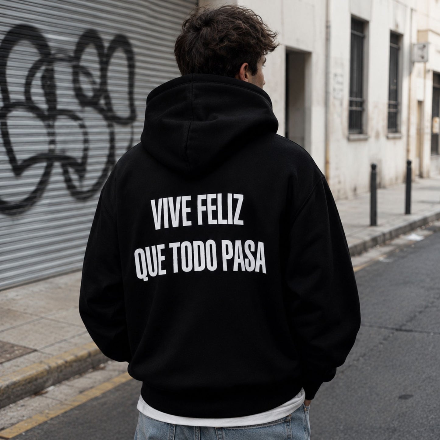 Felpa Vive Feliz Black