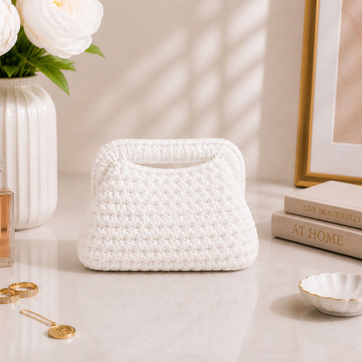 Clutch Bianca 16CM - Realizzata a mano