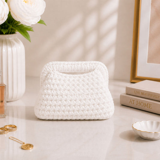 Clutch Bianca 16CM - Realizzata a mano