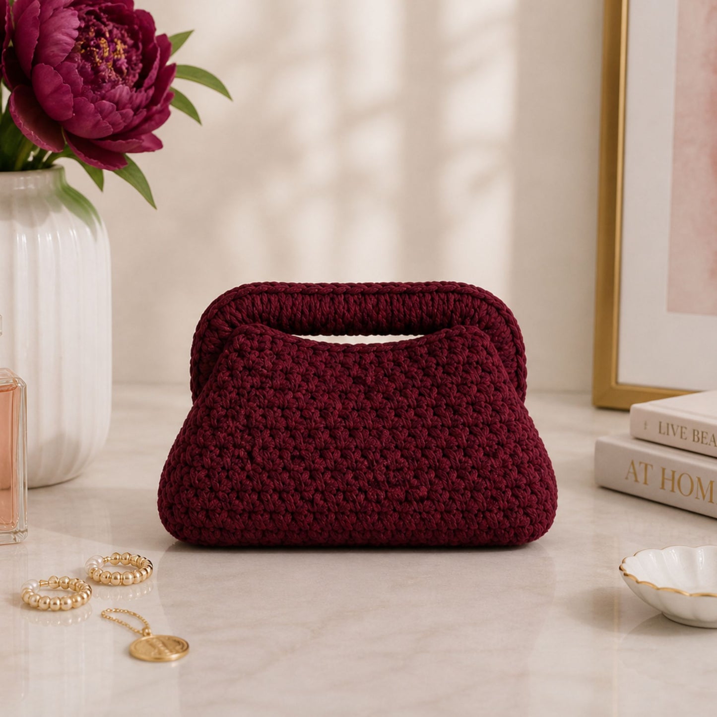 Clutch Bordeaux 16CM - Realizzata a mano