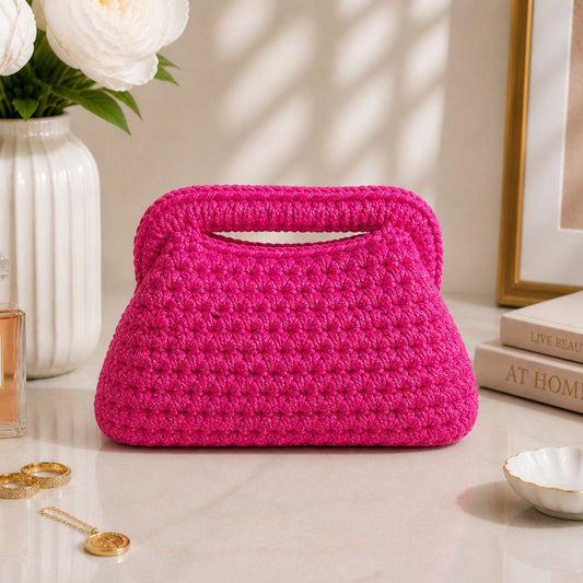 Clutch Fucsia Lurex 20CM - Realizzata a mano