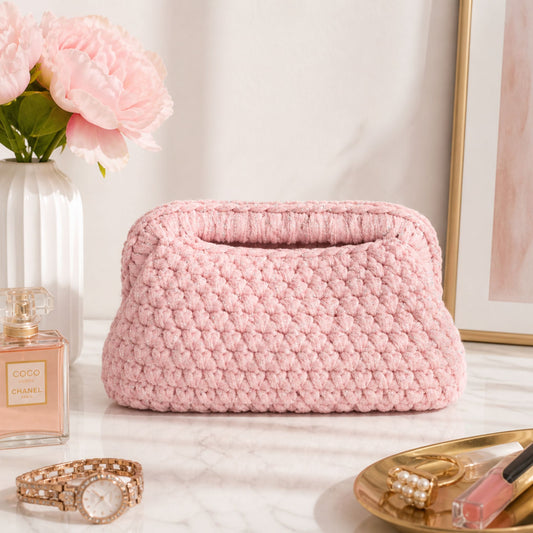 Clutch Rosa Lurex 20CM - Realizzata a mano