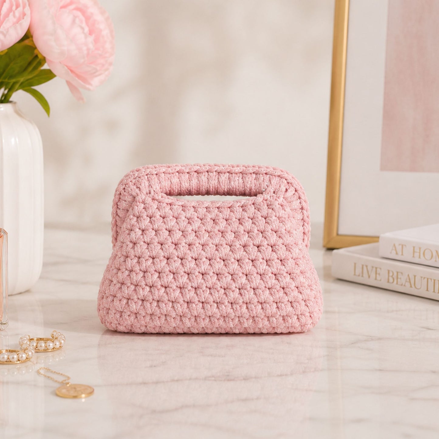 Clutch Rosa 16CM - Realizzata a mano