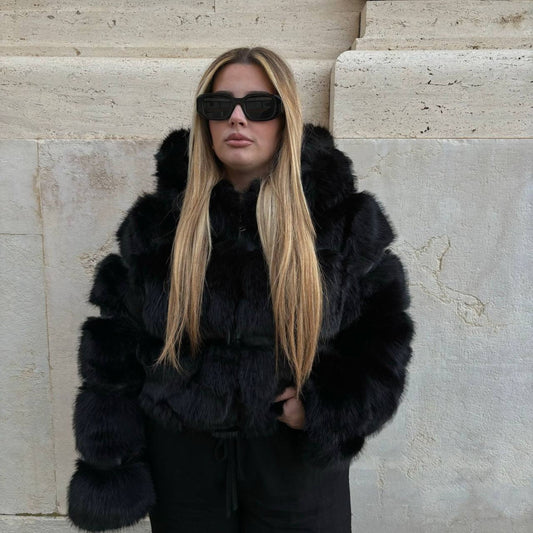 Eco Pelliccia Black Crop