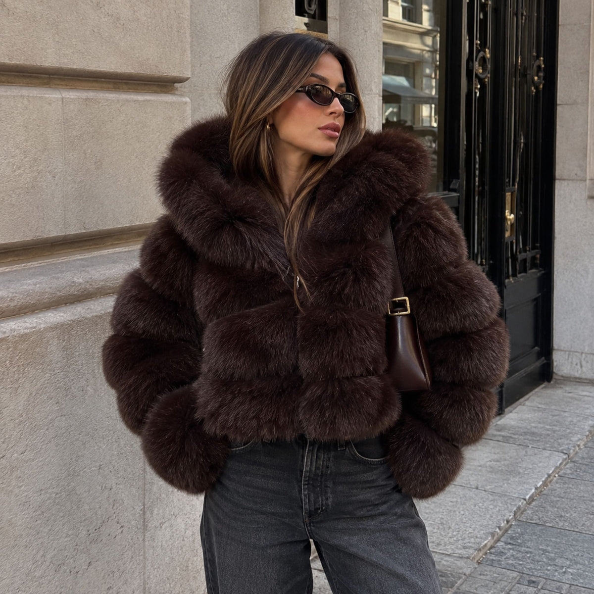 Eco Pelliccia Brown Crop