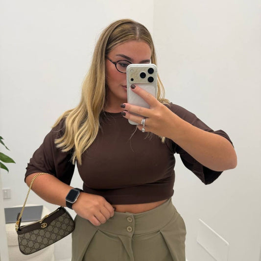 Maglia Crop Marrone