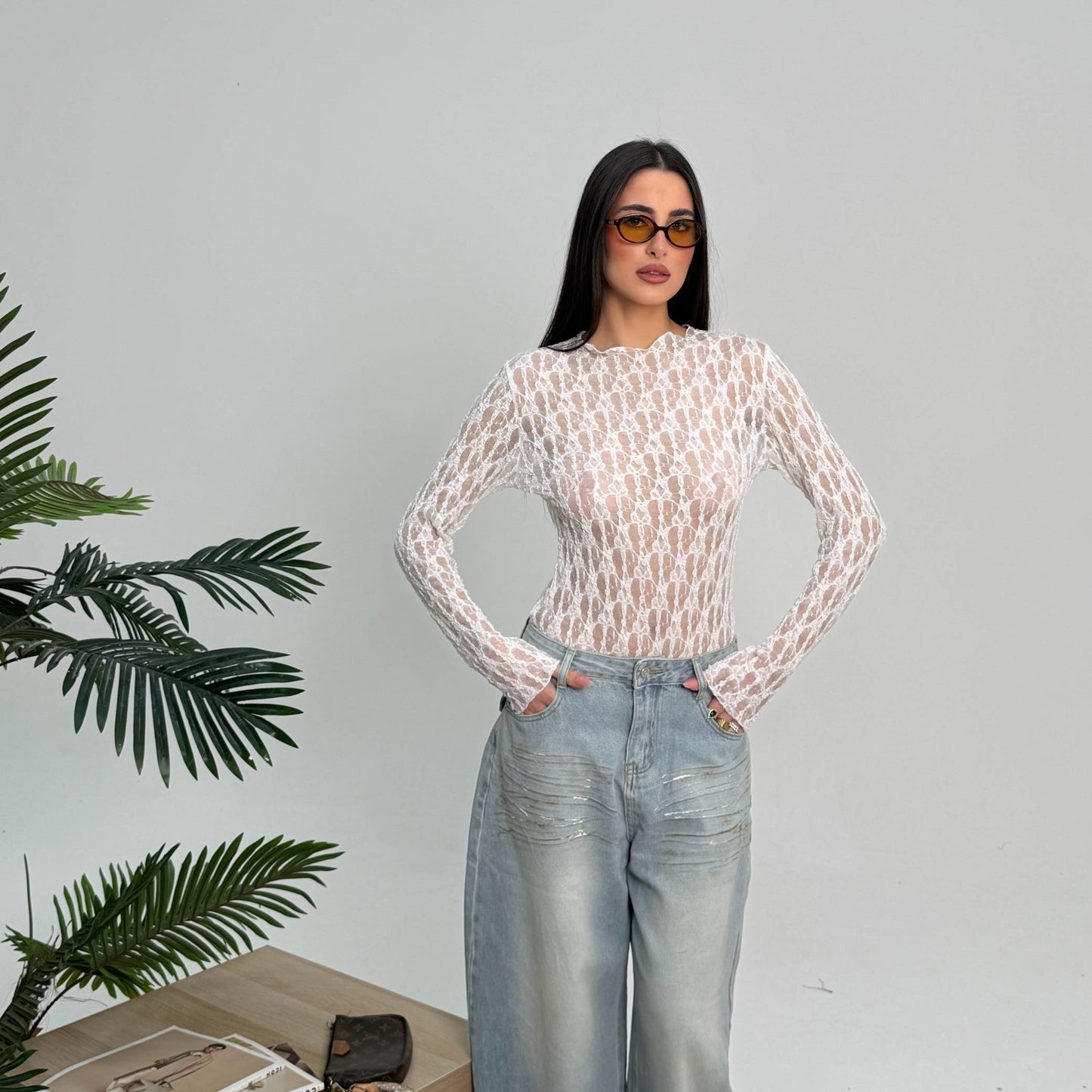 Maglia in pizzo White
