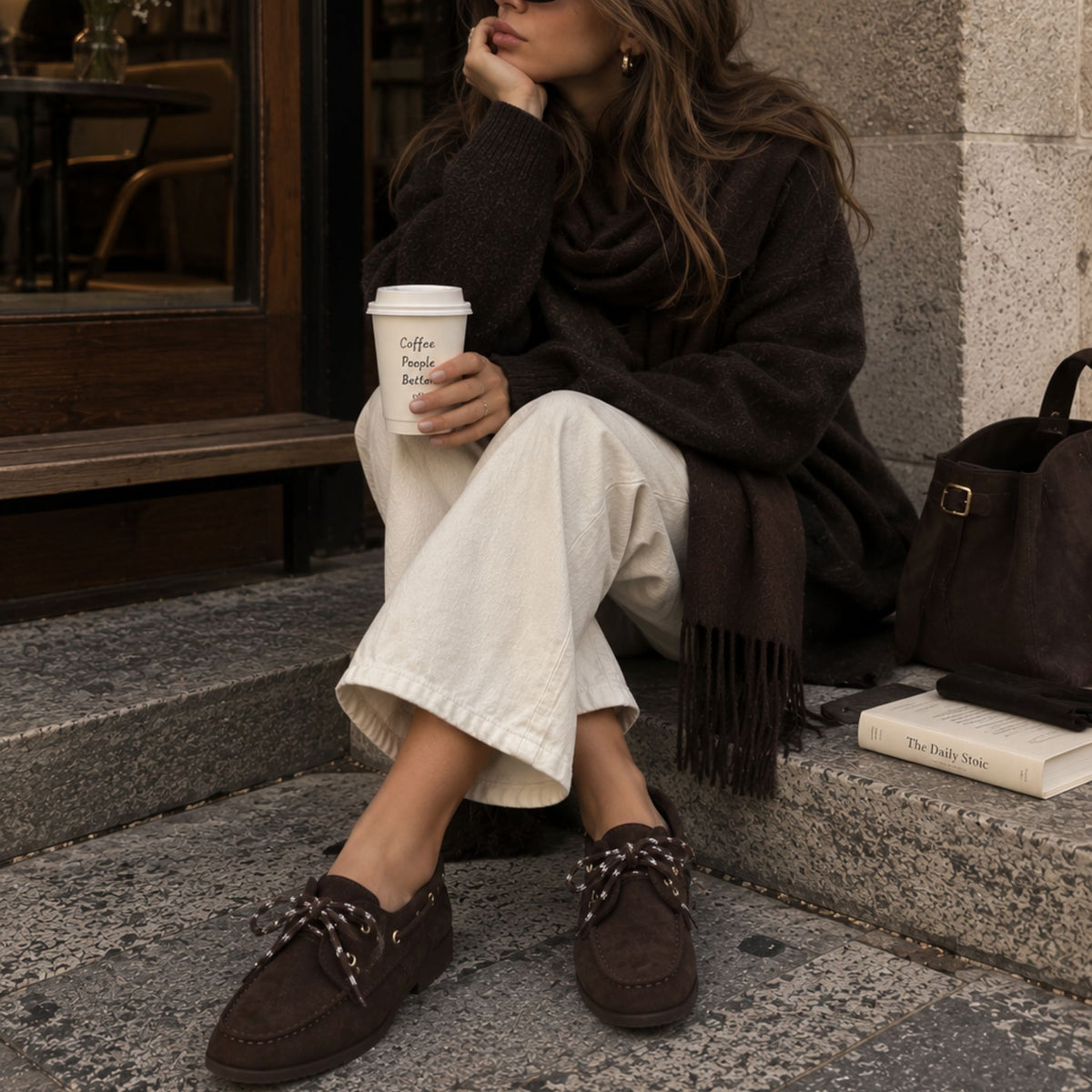 Mocassino in camoscio marrone
