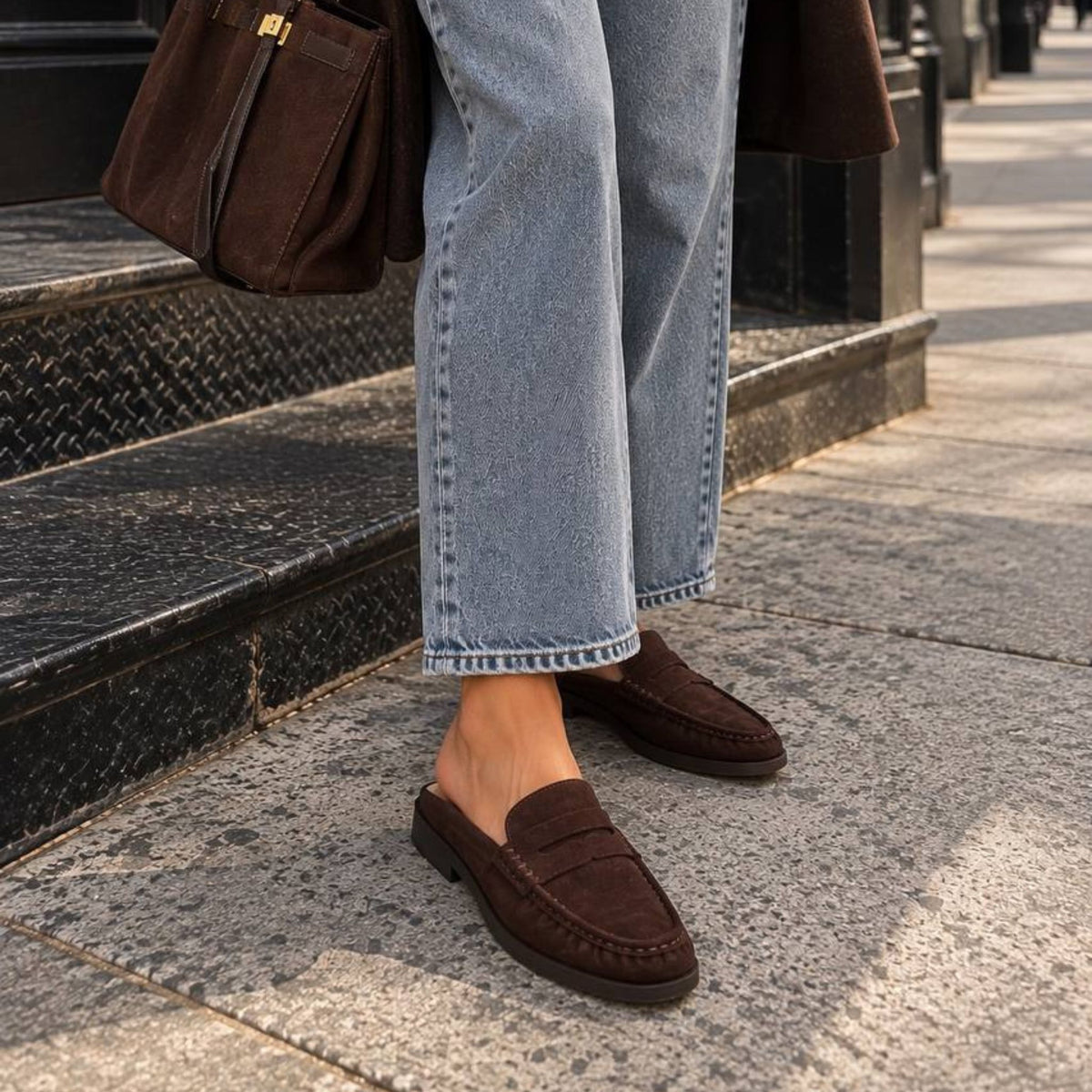 Mocassino in camoscio marrone