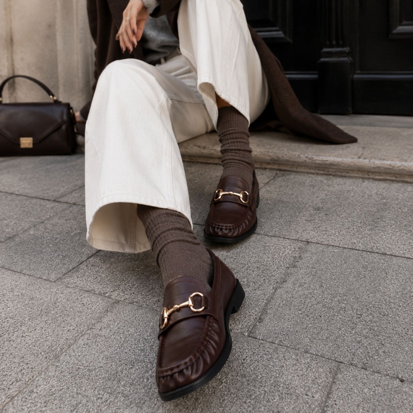 Mocassino in pelle marrone