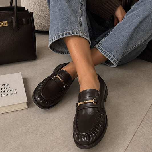 Mocassino in pelle marrone