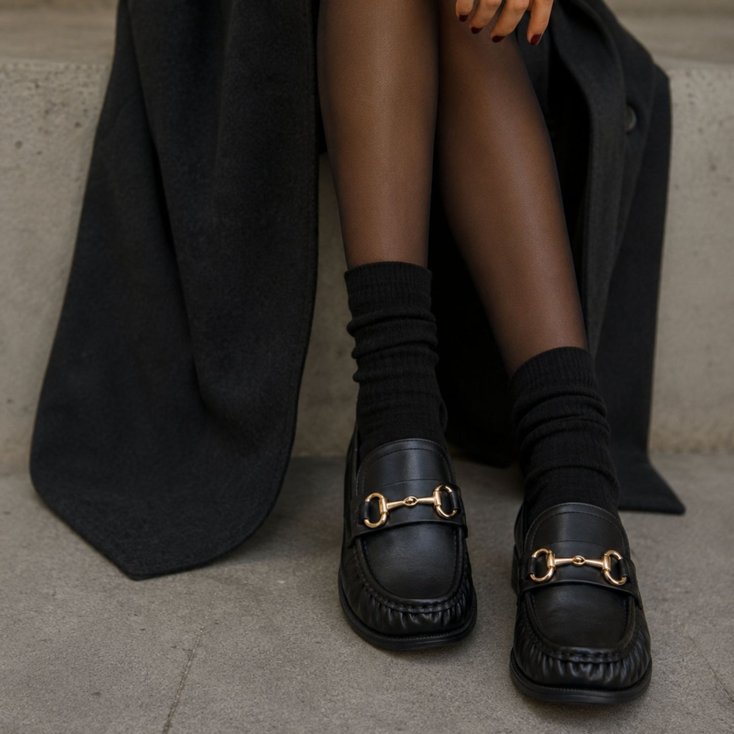Mocassino in pelle nero