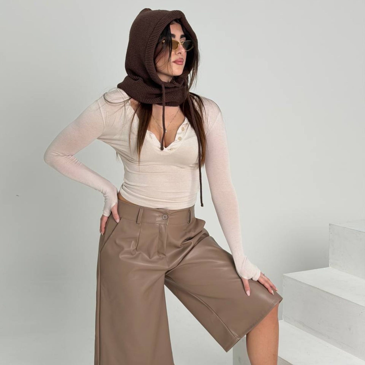 Maglia Beige Button