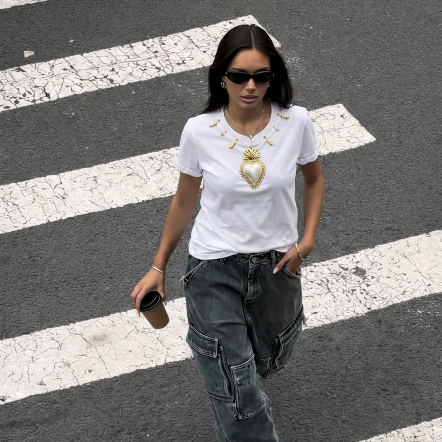T-Shirt Lumina Sacro Cuore White