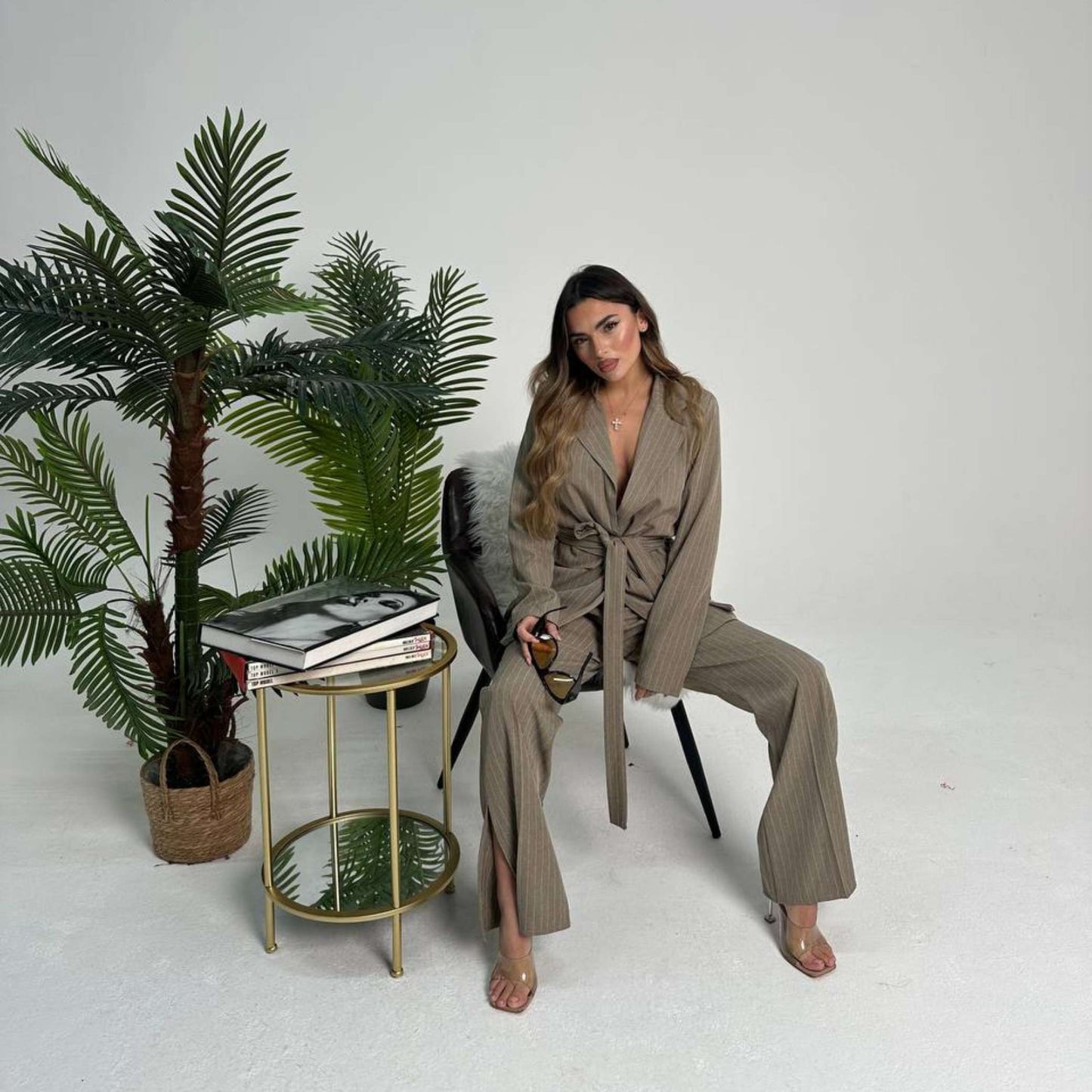 Tailleur Gessato Beige