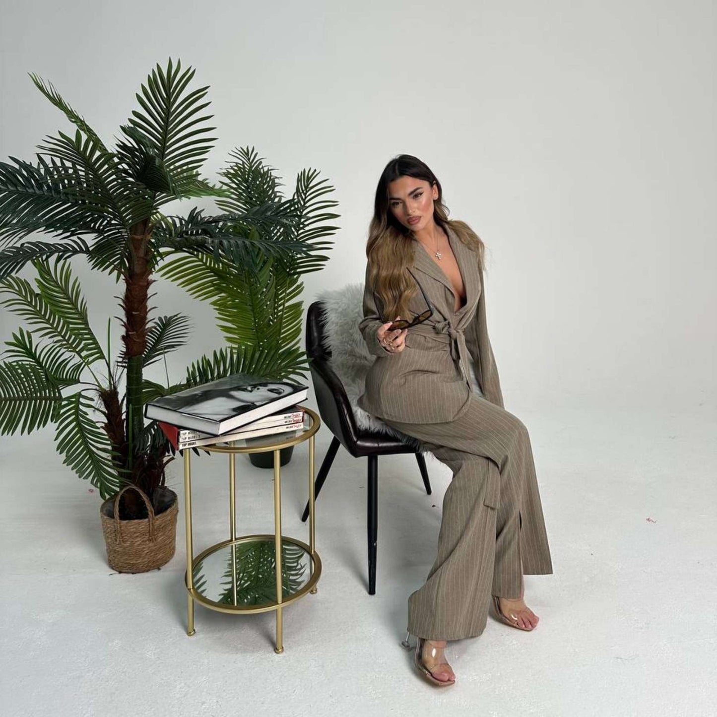 Tailleur Gessato Beige