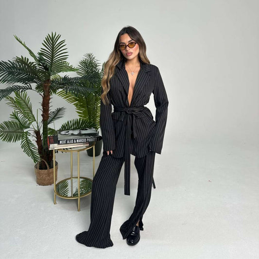 Tailleur Gessato Nero