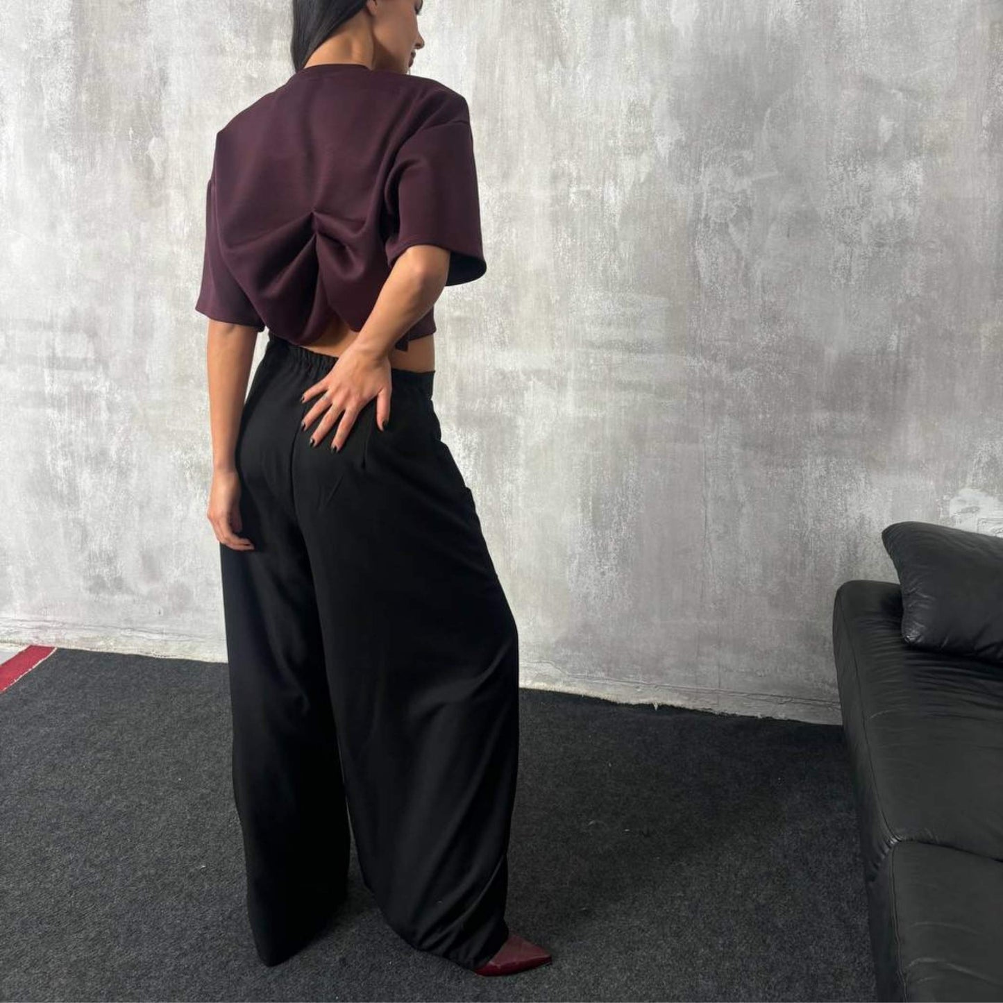 Pantalone balloon nero