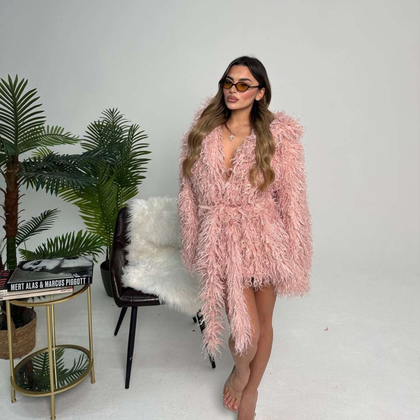 Pelliccia Fluffy rosa