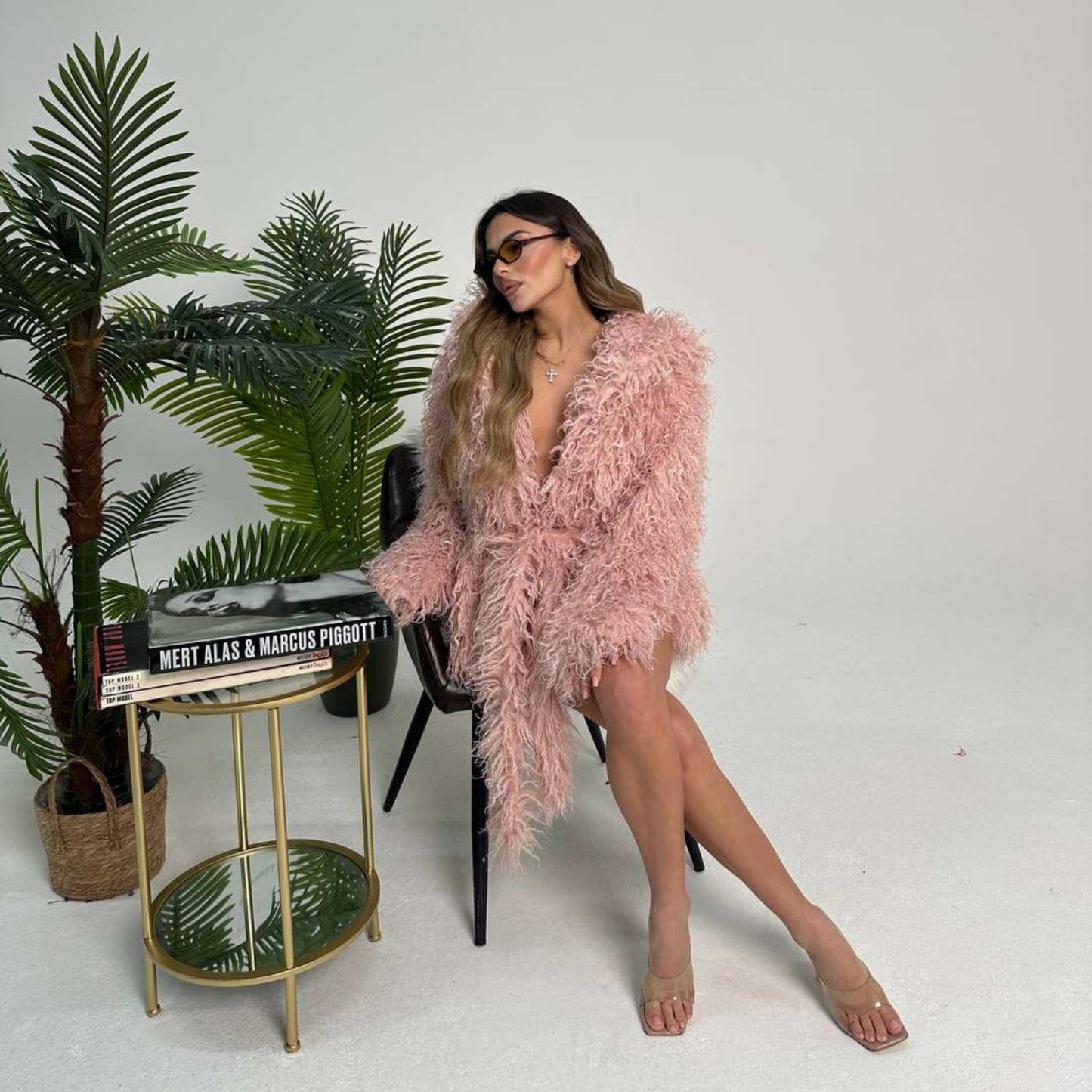 Pelliccia Fluffy rosa