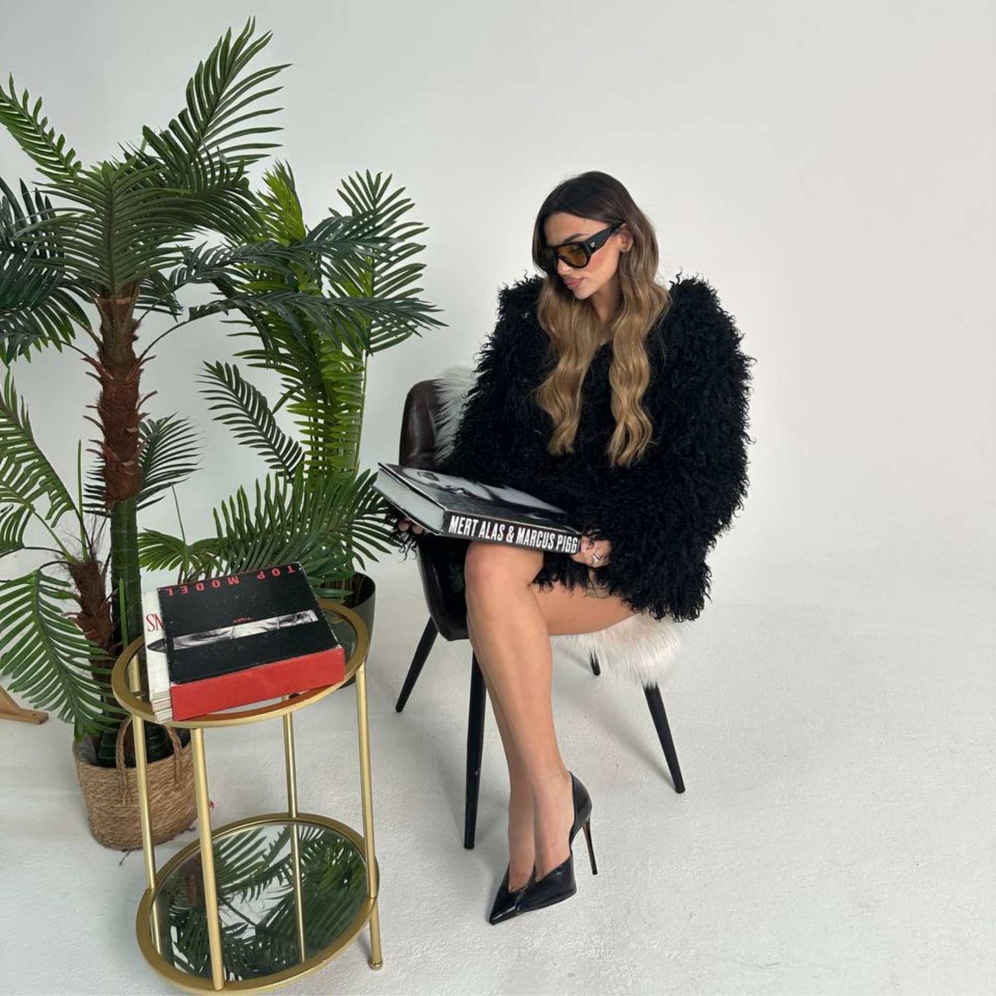 Pelliccia Fluffy nera