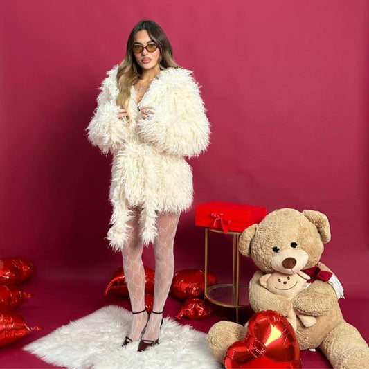 Pelliccia Fluffy bianca