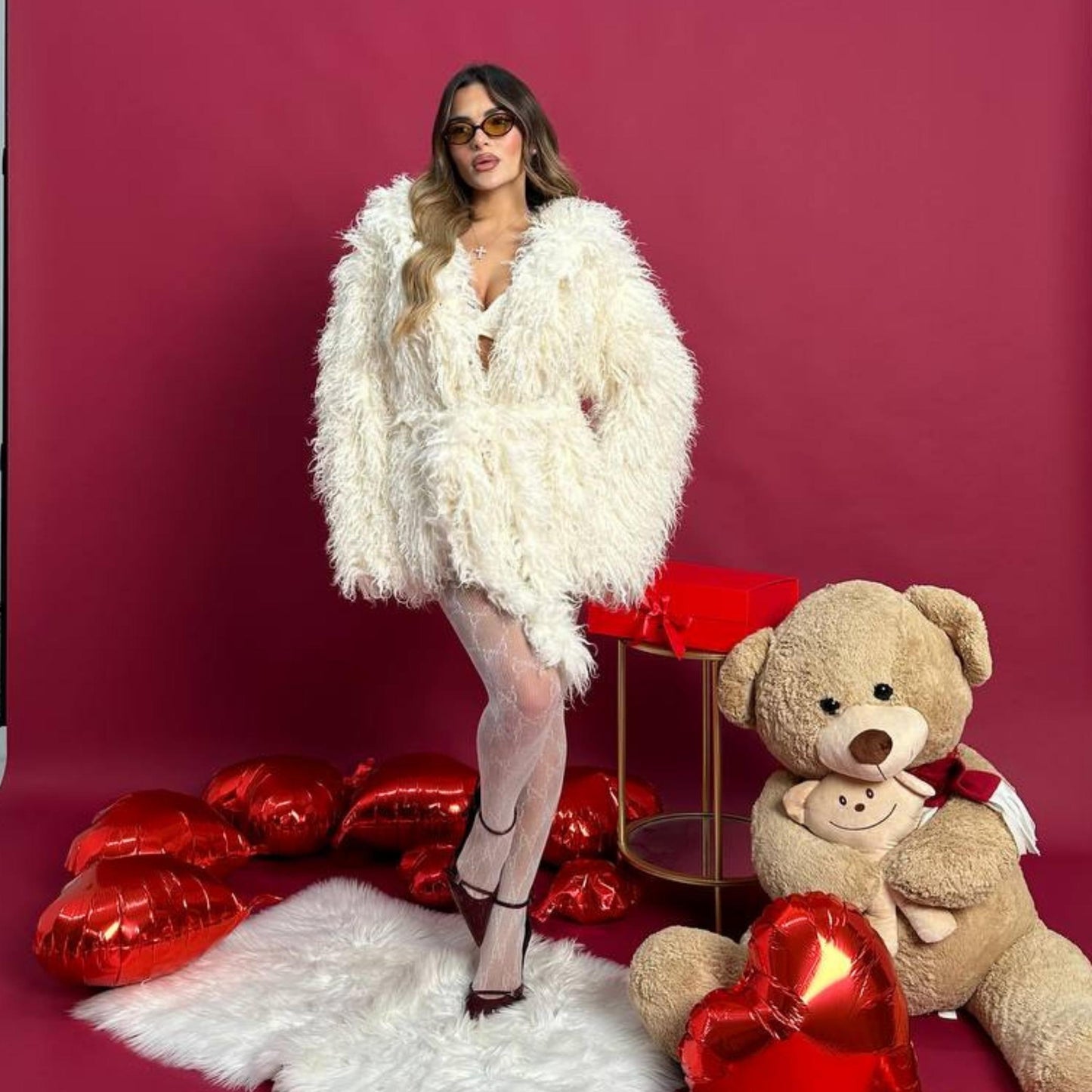 Pelliccia Fluffy bianca