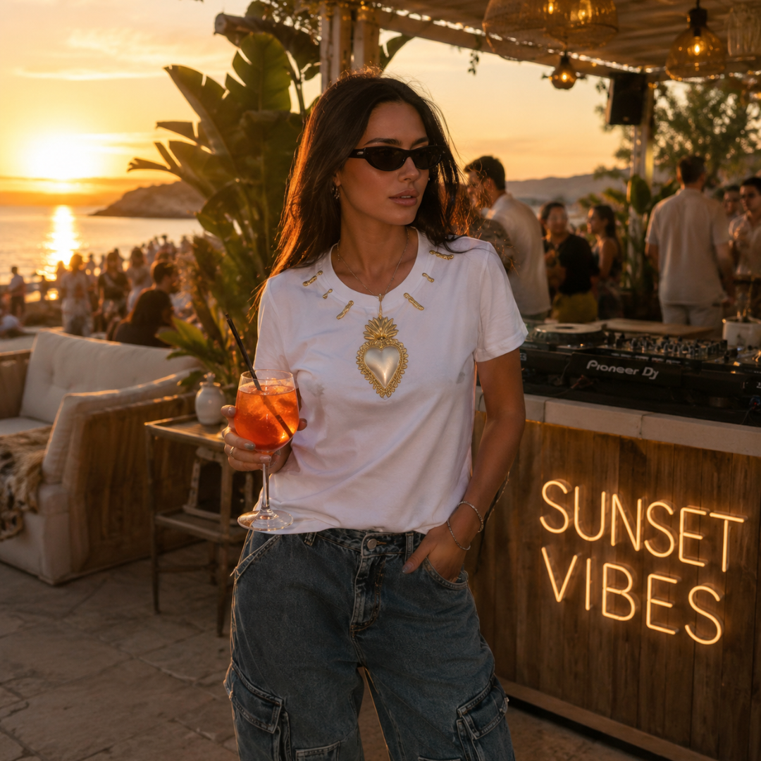 T-Shirt Lumina Sacro Cuore White