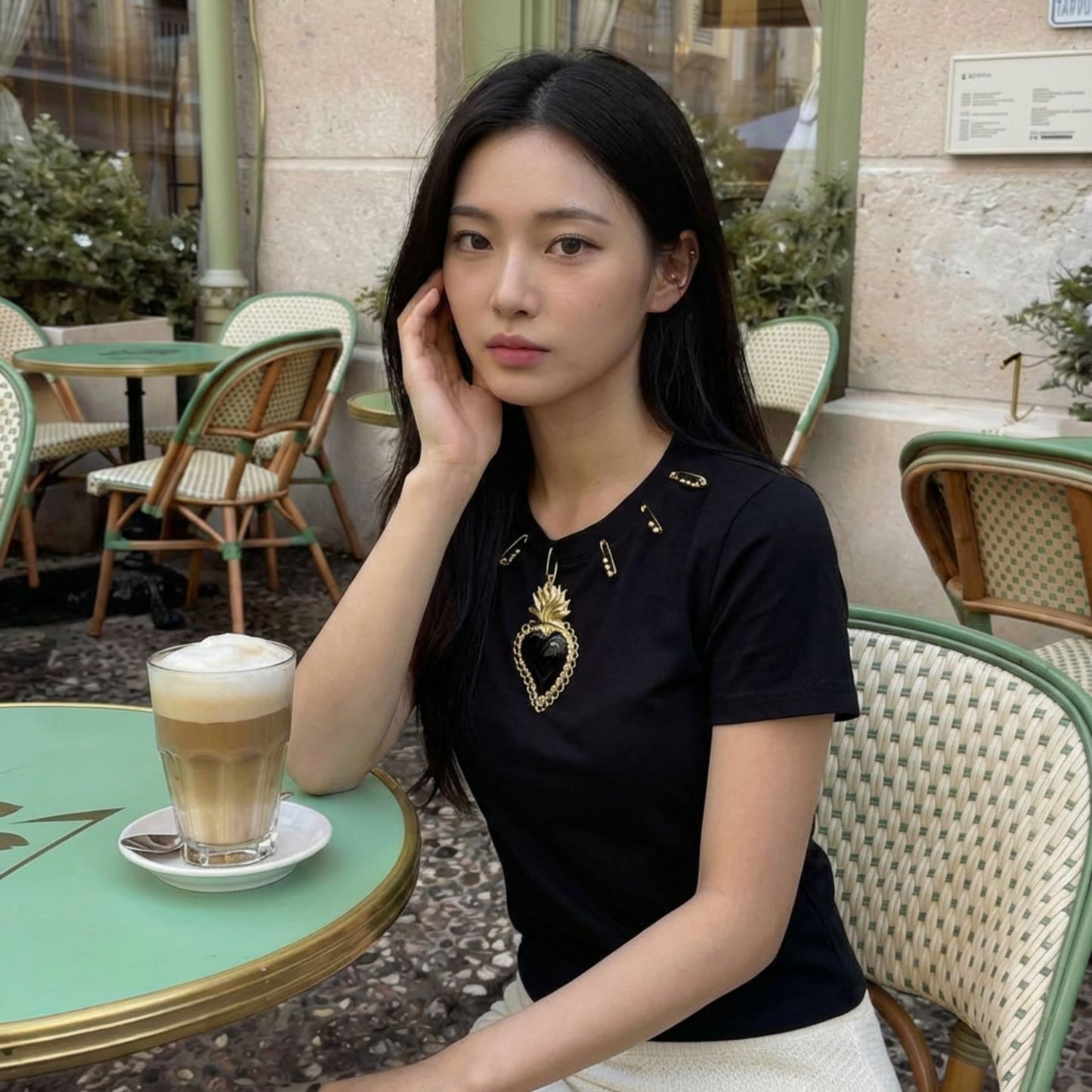 T-Shirt Cuore Sacro Nero