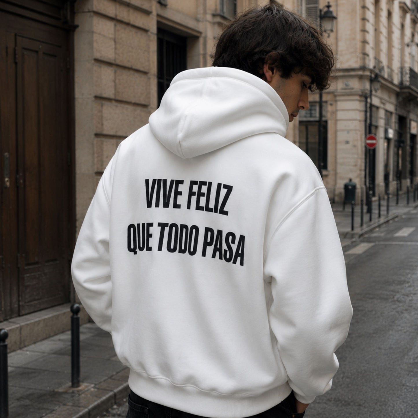 Felpa Vive Feliz White